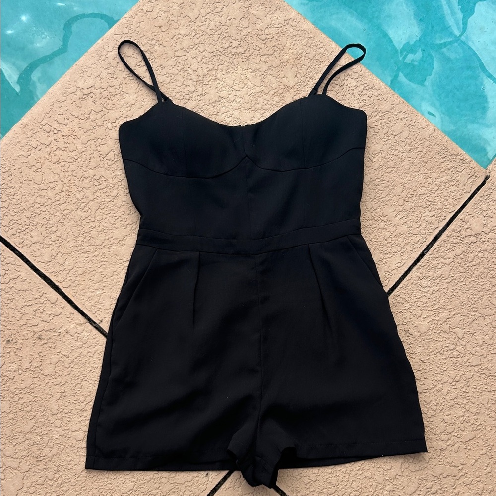 Forever 21 Black Spaghetti Strap Romper